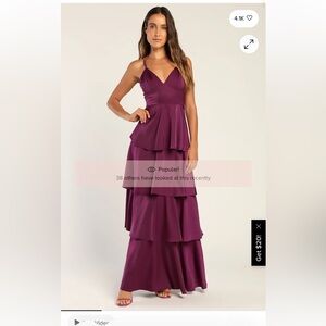 Lulus Plum Tiered Formal Dress